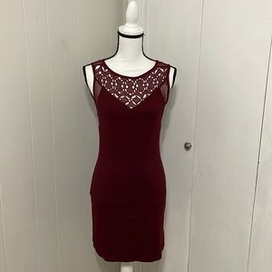 Urban Outfitters Burgundy Lace Mini Dress